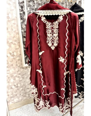 Beautiful silk embroidered and cutwork article  Sleeves embroidered