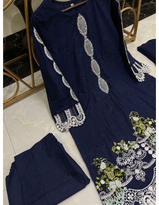 New Pure Cotton Lawn Ready To Wear Beautiful Shirt Having Embroidered Front Along With Beautiful Sleeves And Gala Pairing With Chiffon Dupatta..!!